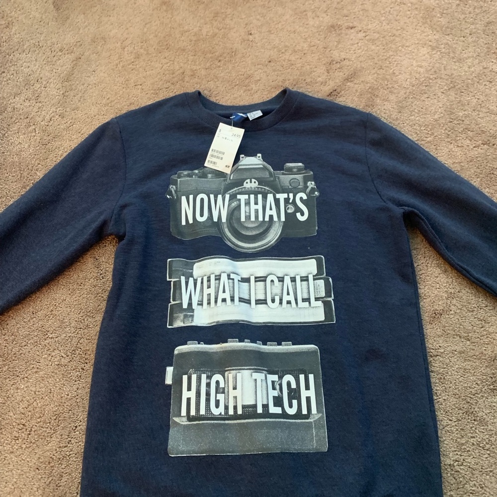 Blue crewneck Camera Sweater